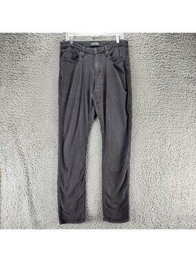 DU/ER Jeans Mens 33x34 Blck Stretch Mid Rise N2X Relaxed Taper *Has fading and w